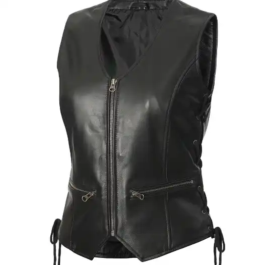 Classic Black Leather Vest