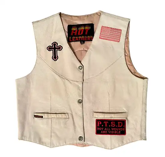 Leather Vest with Patches
